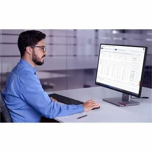 Lenovo ThinkVision P24Q-40 24" Class WQHD LED Monitor - 16:9 - Raven Black - 23.8" Viewable - In-plane Switching (IPS) Tec