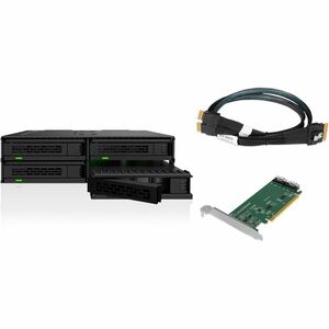 Icy Dock ExpressCage MB324V4P-B Drive Enclosure for 5.25" U.2, U.3, PCI Express NVMe 4.0 - SFF-8654 SlimSAS Host Interface