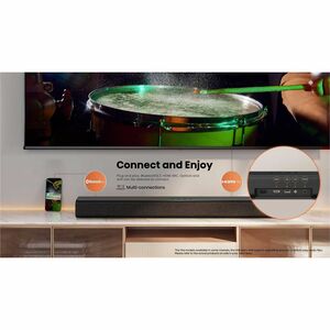 Hisense HS1000 2.0 Bluetooth Barra de Sonido - 120W RMS - Negro - Montaje en pared - 40Hz a 20kHz - Dolby Digital, Dolby D