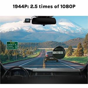 70mai A500S Front/Rear Vehicle Camera - 5.1 cm (2") Screen - Wireless - Night Vision - 2592 x 1944 Video