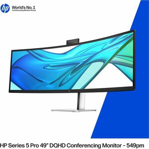 HP 549pm 49" Class Webcam Dual Quad HD (DQHD) Curved Screen LED Monitor - 32:9 - Black - 124.5 cm (49") Viewable - Vertica