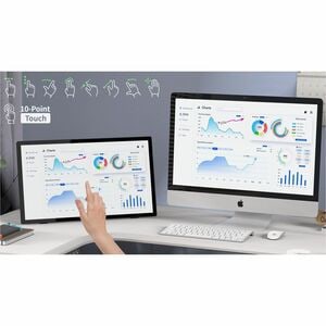 Hannspree HT249PPB 24" Class LED Touchscreen Monitor - 16:9 - 5 ms - 60.5 cm (23.8") Viewable - Projected Capacitive - 10 