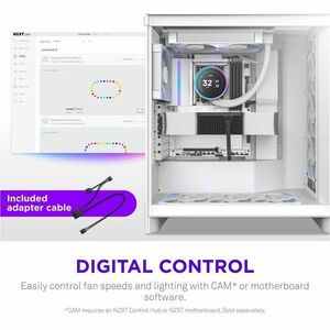 NZXT RF-U12PN-W1 Cooling Fan - PC, Motherboard, Radiator, Heatsink - 120 mm Maximum Fan Diameter - 1 x Fan(s) - 176.70m³/h