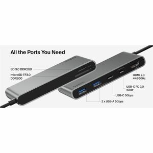 Belkin Connect USB Type C Docking Station for Notebook, Tablet PC, Smartphone, Mobile Device, Workstation - Charging Capab