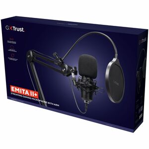 Microphone EMITA II+ avec bras articulé - GXT270-Filtre Anti-Pop et Anti-Vent, Gamer USB Micro avec Directivité Cardioïde 