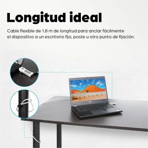 Universal Laptop Combination Lock For Noble Wedge®, Nano and K-Slot, Secure 3-in-1 Anti-theft Notebook Lock, Resettable 4-
