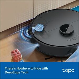 Tapo RV50 Pro Omni Cordless Robot Vacuum/Mop - Black - 3 L Dust Capacity - 95 mL Water Tank Capacity - Filter, Brush - Car
