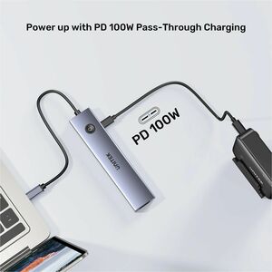 uHUB S7 Pro 7-in-1 5Gbps USB-C Hub with Screen On/Off button Supports 4K60Hz PD 100W SD/microSD card reader