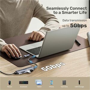 5-in-1 USB Hub with 3 Ports USB-A 5Gbps SD and Micro SD Card Reader UNITEK hook color box