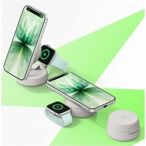 Belkin UltraCharge Pro Induktionsladegerät - Sand - für Qi2-fähiges Gerät, iPhone, Smartwatch, MagSafe-fähiges Gerät, Smar