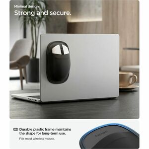 Spigen LD220 Notebook, Tablet, Universal, Backpack, Desk Mouse Holder - Polyurethane Leather, Plastic, MicroFiber - 1 - Bl