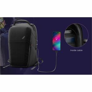 Lenovo Click-Go Tasche (Rucksack) für 40,6 cm (16 Zoll) Notebook - Schwarz, Dunkelgrau - Polyester Körper - Polyester, Sto