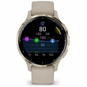 Garmin Venu 3S Smart Watch - Round Case Shape - 41 mm Case Height - 41 mm Case Width - Soft Gold Stainless Steel Body Colo