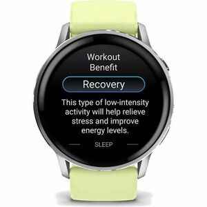 Garmin Venu 4 Smart Watch - Silver Case Color - Citron Band Color - Stainless Steel, Metal Body Material - Fiber Reinforce