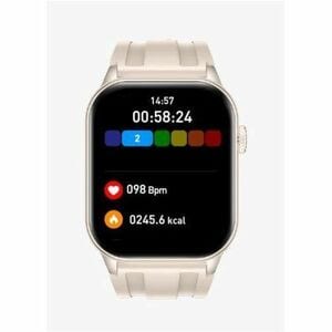 Carneo Ventura HR+ Smart Watch - 11 mm Case Thickness - Gold, Golden, Yellow Body Color - Beige Band Color - Mineral Glass
