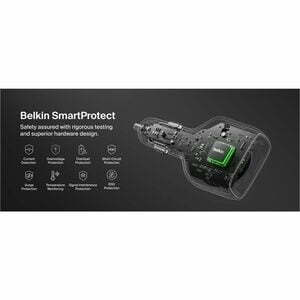Belkin BoostCharge 30 W Auto Adapter - Universal Adapter - For iPhone, iPad Air, iPad Pro, MacBook Pro - 70 cm Cable - 12 