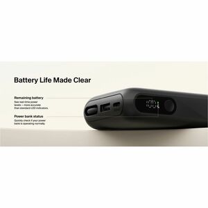 Belkin BoostCharge Stromspeicher - Schwarz - 10000 mAh - 45 W - Integriertes Kabel - Schwarz
