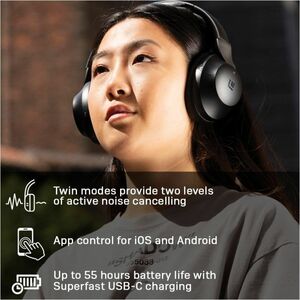 LINDY Wireless Over-the-head, Over-the-ear Stereo Headset - Black - Siri - Binaural - Circumaural - Bluetooth - 20 Hz to 2