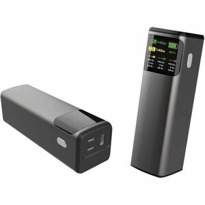 Hyperjuice HJ5501GL Power Bank - Grey - For Notebook, iPad Pro, MacBook Pro, iPhone, Mobile Workstation - 1 x Type-C 140W 