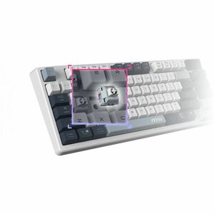 MSI FORGE GK600 TKL WIRELESS SKY Gaming Keyboard - Wired/Wireless Connectivity - Bluetooth/RF - Tenkeyless - 2.40 GHz - US