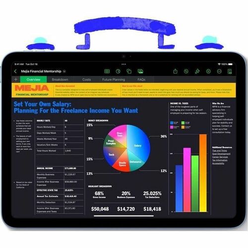 Apple iPad (11th Generation) Tablet - 27.94 cm (11") - 6 GB - 128 GB Storage - Blue - A16 Bionic Penta-core (5 Core) - 500