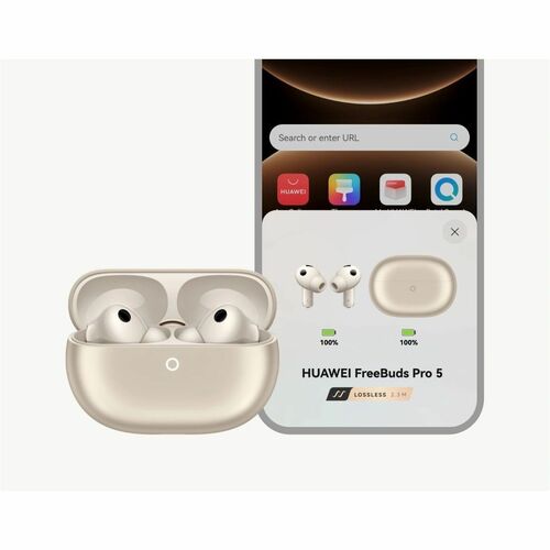 Huawei FreeBuds Pro 5 True Wireless Earbud Stereo Earset - Sand - Binaural - In-ear - Bluetooth - 10 Hz to 48 kHz - Noise 