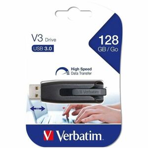Microban Store 'n' Go V3 128 GB USB 3.2 (Gen 1) Type A Flash Drive - Grey - 80 MB/s Read Speed - 25 MB/s Write Speed - 2 Y