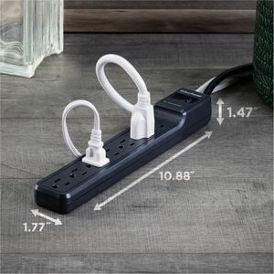 CyberPower CSB706 Essential 7 - Outlet Surge with 1500 J - Clamping Voltage 500V, 6 ft Cord, NEMA 5-15P, Straight Plug , 1
