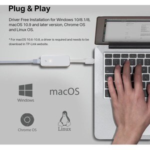 TP-Link UE300 Gigabit-Ethernet-Karte für Computer/Notebook - 10/100/1000Base-T - Desktop - USB 3.0 - 1000 MB/s Datenübertr