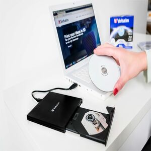 Masterizzatore Blu-ray Verbatim - Esterno - 1 Unità - Nero - BD-R, CD-R, DVD+R, DVD-R Supporto - 24x Scrittura CD - 6x Scr
