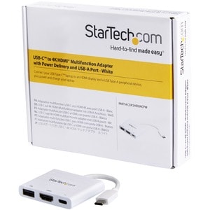 StarTech.com USB C Multiport Adapter with HDMI 4K & 1x USB 3.0 - PD - Mac & Windows - White USB Type C All in One Video Ad