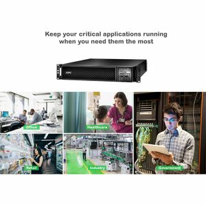 APC Smart-UPS On-Line, 2200VA, Rackmount 2U, 120V, 6x 5-20R+1x L5-20R NEMA outlets, Network Card, Extended runtime, W/ rai