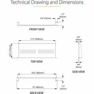 StarTech.com CABSHELF1U7V. Typ: Regalboden, Gehäusematerial: Stahl, Produktfarbe: Schwarz. Menge pro Packung: 1 Stück(e). 