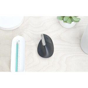 Logitech MX Vertical Mouse - Bluetooth/Radio Frequency - USB Type C - Optical - 4 Button(s) - 4 Programmable Button(s) - B