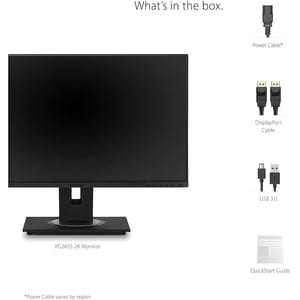ViewSonic VG2455 24 Inch IPS 1080p Monitor with USB C, HDMI, DisplayPort, VGA and 40 Degree Tilt Ergonomics for Home and O