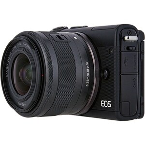 Canon EOS M100 24.2 Megapixel Mirrorless Camera with Lens - 15 mm - 45 mm - Black - Autofocus - 7.6 cm (3") Touchscreen LC