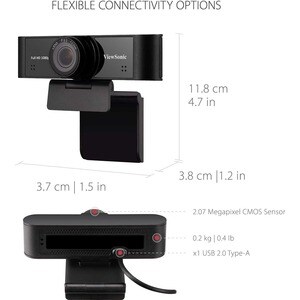 ViewSonic VB-CAM-001 Webcam - 2.1 Megapixel - 30 fps - Black - USB 2.0 - 1920 x 1080 Video - 110° Angle - Microphone - Mon