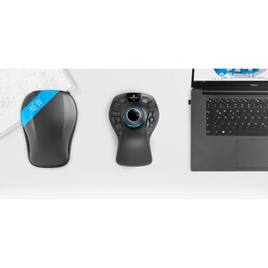 Dispositif d'Entrée 3D 3Dconnexion SpaceMouse Pro - Fréquence radio - USB - Câble/sans fil - 2,40 GHz