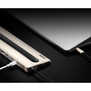 ATEN UH3237 USB-C Multiport Dock with Power Pass-Through - for Notebook/Monitor - 85 W - USB Type C - 8 x USB Ports - 2 x 