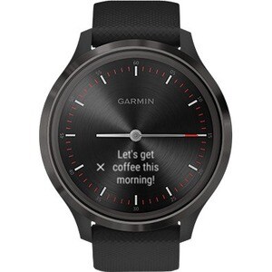Garmin vívomove 3 GPS Watch - Slate - Stainless Steel Body - Black Case - Fiber Reinforced Polymer Case - Silicone Band - 