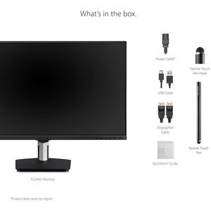 Monitor de pantalla táctil LCD ViewSonic TD2455 - 24.0"" (61.0cm) Class - 16:9 - 6ms - 23.8"" (60.5cm) Viewable - Projecte