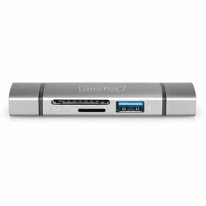 Digitus USB-Hub/Flash-Kartenleser - USB 2.0 Typ A, USB 2.0 Typ C - 60 MB/s, 640 MB/s - Smartphone, Tablet, Notebook, Flash