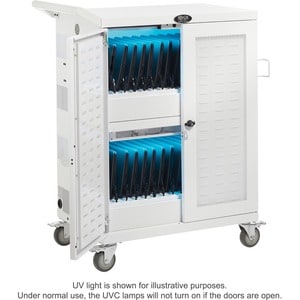 Tripp Lite by Eaton Safe-IT Multi-Device UV Charging Cart, Hospital-Grade, 32 AC Outlets, Laptops, Chromebooks, Antimicrob