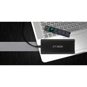 Icy Dock ICYNano MB861U31-1M2B Drive Enclosure PCI Express NVMe, M.2 - USB 3.2 (Gen 2) Type C Host Interface External - Bl