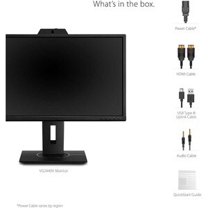 ViewSonic Graphic VG2440V 24 Zoll Class Webcam Full HD LED-Monitor - 16:9 Format - Schwarz - 60,5 cm (23,8 Zoll) Viewable 