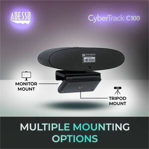 Adesso CyberTrack C100 Webcam - 8 Megapixel - 30 fps - USB 2.0 - 3840 x 2160 Video - CMOS Sensor - Manual Focus - 150° Ang