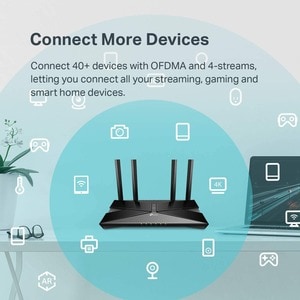 TP-Link Archer AX50 Wi-Fi 6 IEEE 802.11ax Ethernet Wireless Router - Dual Band - 2.40 GHz ISM Band - 5 GHz UNII Band - 4 x