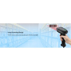 Adesso NuScan NuScan 2500CU Healthcare, Library, Retail, Warehouse Handheld Barcode Scanner - Cable Connectivity - USB Cab