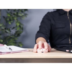 Trust Puck Mouse - Bluetooth/Radio Frequency - USB 2.0 Type A - Optical - 4 Button(s) - Pink - Wireless - 2.40 GHz - Recha