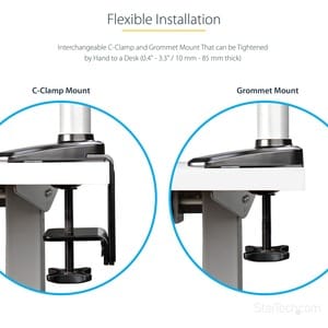 StarTech.com Mounting Arm for Notebook, Monitor - Black - Height Adjustable - 1 Display(s) Supported - 86.4 cm (34") Scree